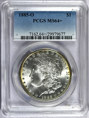 1885-O PCGS MS64+ Morgan Dollar with Nice Luster & Rim Toning