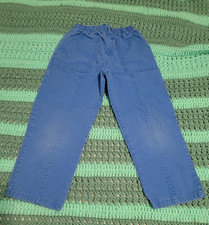 VTG Buster Brown Made In USA Blue Button Up Elastic Waist Pants Youth Size 7