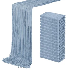 16 Pack Dusty Blue Cheesecloth Table Runner 20 x 120 inch Gauze Table Runners...