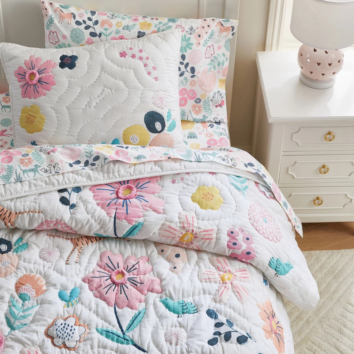 未使用　Pottery Barn kids ベッドカバー　キルト Pottery Barn Kids Garden Quilts for sale | eBay