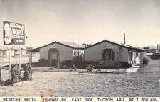 Western Motel Tucson AZ Highway 80 Vintage Black & White Postcard Western Motel Tucson AZ Highway 80 Vintage Black & White Postcard