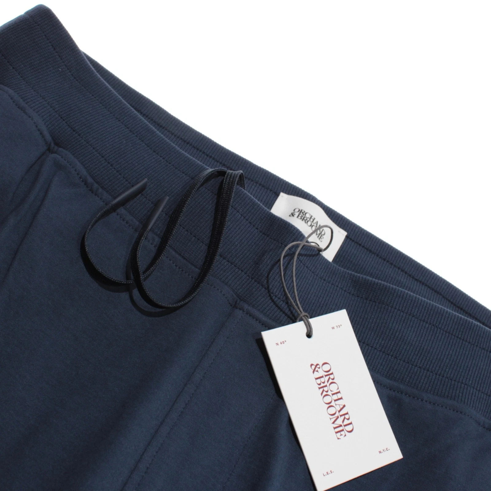 Orchard & Broome NWT Joggers / Sweatpants Size L Mott Navy Blue Cotton Blend