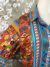 NWT ANTICA SANTORIA GIACOMO CINQUE Colorful Bohemian Pockets Shirt Dress Top S