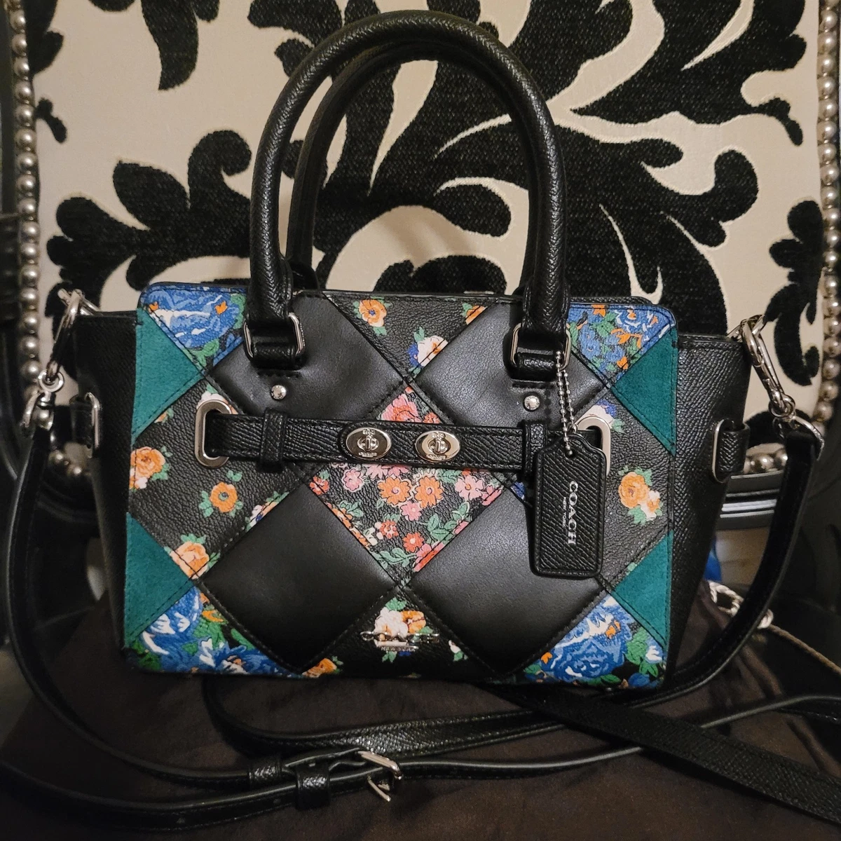 Coach Patchwork Canvas Exterior Satchel/Top Handle Bag Handbags