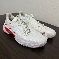 adidas Barricade W Women  s Tennis Shoes White/Red US 10 Medium Width