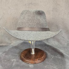 Dorfman Pacific Outback Fedora Hat L Gray 100 Wool Felt Crushable Packable