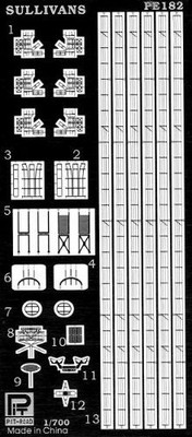 Pit road 1/700 etching parts for the US Navy destroyer USS The Sullivans P [447]