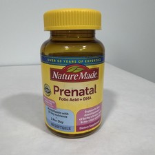 Nature Made Prenatal Multivitamin with Folic Acid  DHS, 60 softgels, exp 3/26