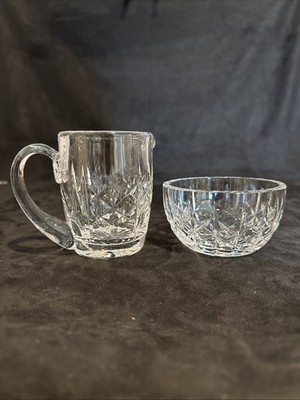 Waterford Lismore Cut Crystal, Cream and Sugar Bowl Set, Excellent Condition