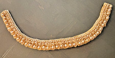 Vintage Faux Ivory Pearl Beaded Lined Collar Necklace