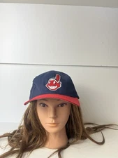 Vintage Cleveland Indians Chief Wahoo Logo Snapback Hat Blue/Red, Universal Ind