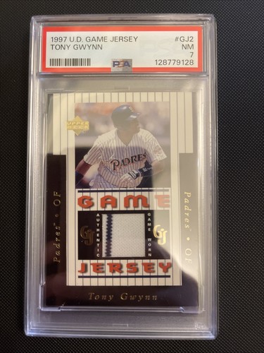 1997 TONY GWYNN Upper Deck Game Used Jersey #GJ2 PSA 7 First Jersey Card!