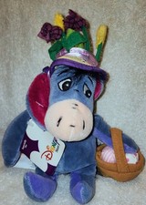    Disney Store Easter Bonnet Eeyore Donkey 8" Mini Plush Beanie Winnie Pooh NWT
