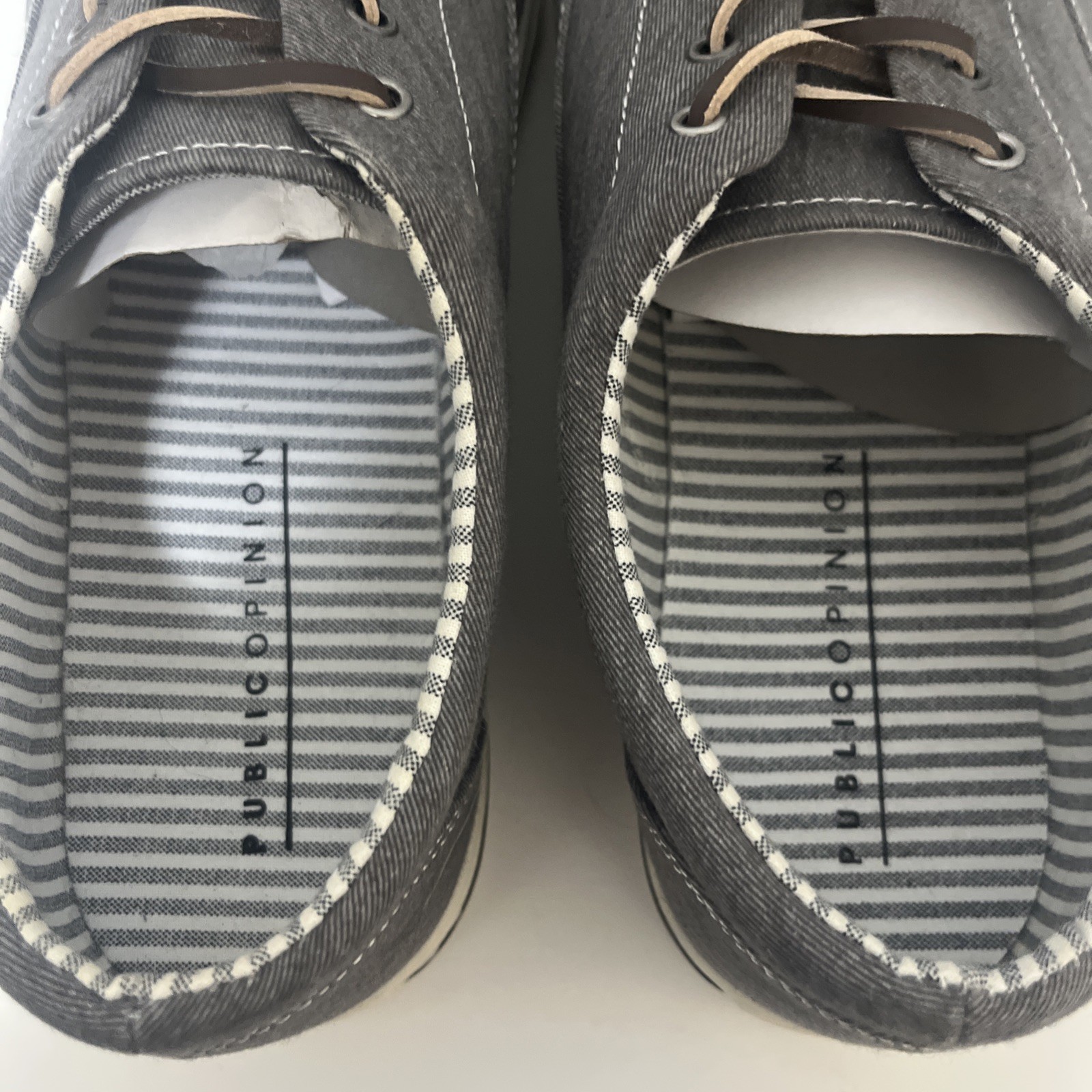 SAOLA Nuovo! Scarpe da barca Nordstrom opinione pubblica Huntington Oxford tela grigio uomo 13