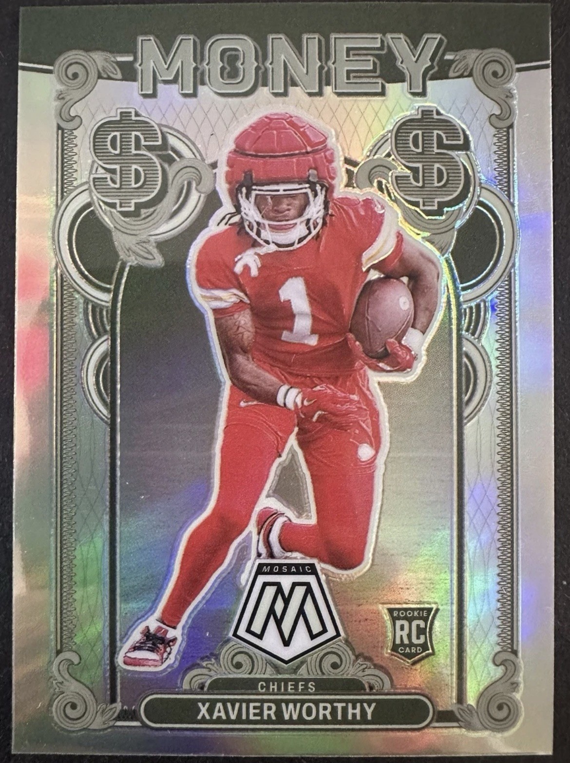 2024 Mosaic Money Prizm #4 Xavier Worthy RC (Case Hit) Chiefs SP