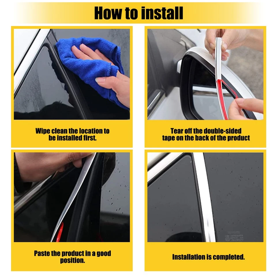 Tira moldura cromada de 1/2" para puerta de coche ventana parachoques protector de trime lateral 16 pies Foto 2 de 4