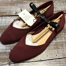 NEW WOMENS WINE KNIT BALLET MEMORY FOAM SHOES BY TIME AND TRU SIZE 8
