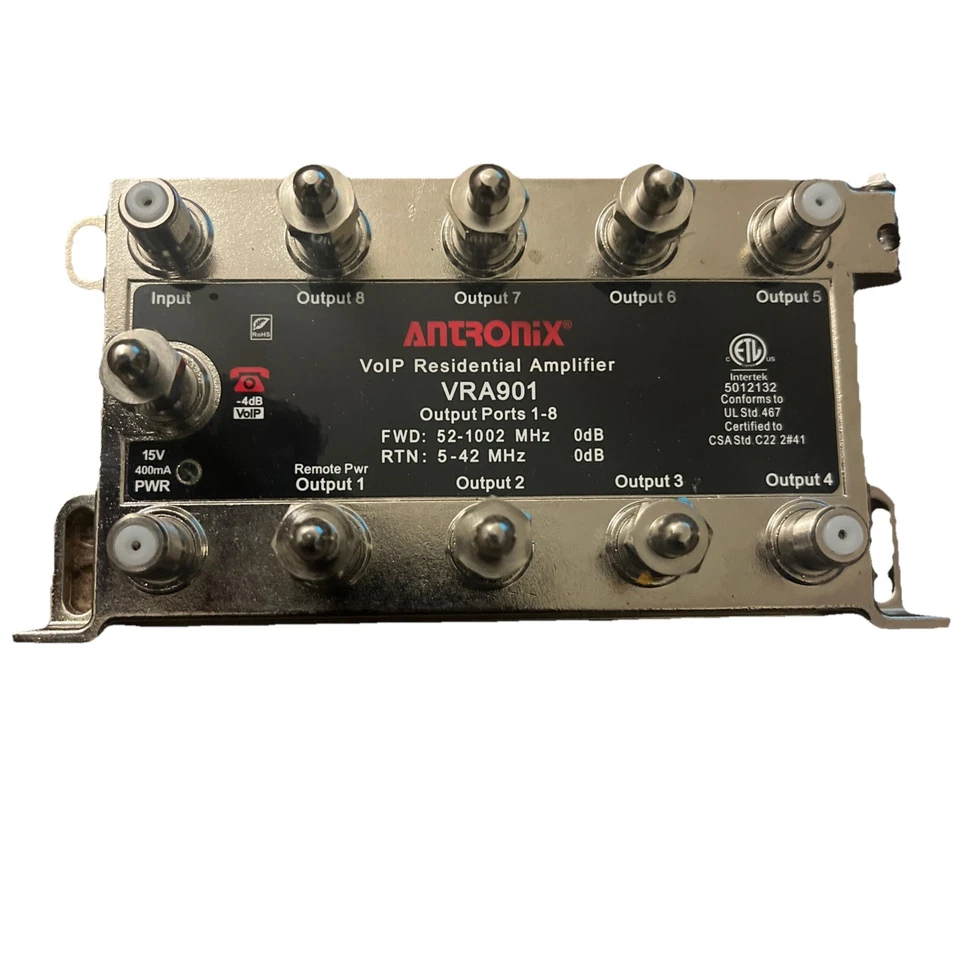 ANTRONICS CATV RF Antenna Amplified 9-Way Distribution Splitter -- NOT TESTED - Image 4 of 4