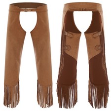 Womens Trousers Motorcycle Cowboy Chaps Themed Party Bottoms Disco Cowgirl Open