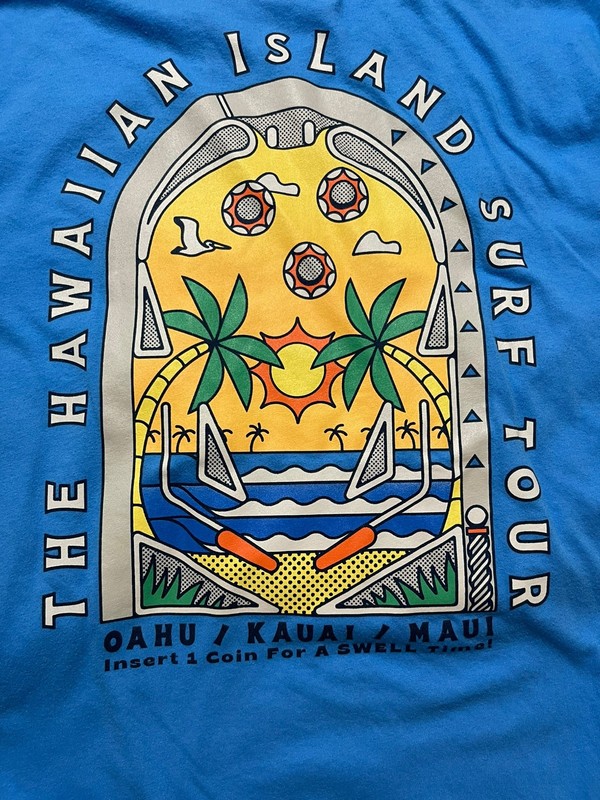 Old Navy Maui Hawaii Tropical Paradise Luau Blue T-Shirt Adult Size XL
