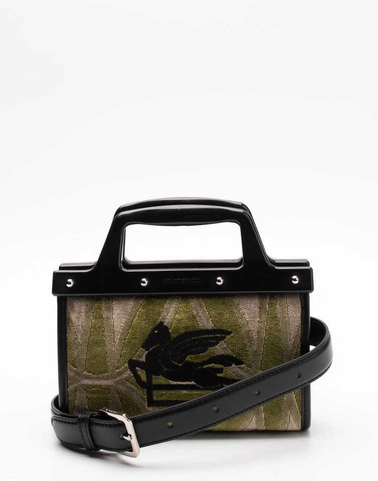 RRP€750 ETRO Love Trotter Velour Convertible Tote Belt Bag Pegaso Logo Zipped - Image 2 of 4