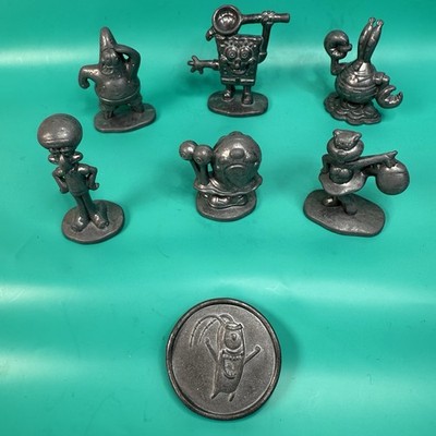 SpongeBob Squarepants 7 Metal Monopoly Replacement Token Pawn Marker Pieces Set