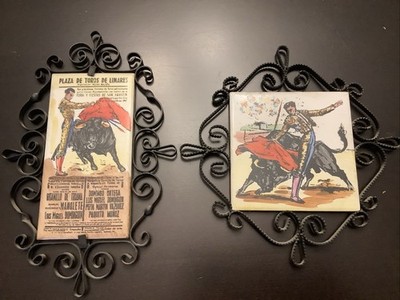 Plaza de Toros De Linares Toreador Art Tile Metal Frame W Bonus Tile