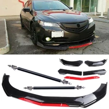 For Acura TL Front Bumper Lip Splitter Lower Spoiler Body Black+Red