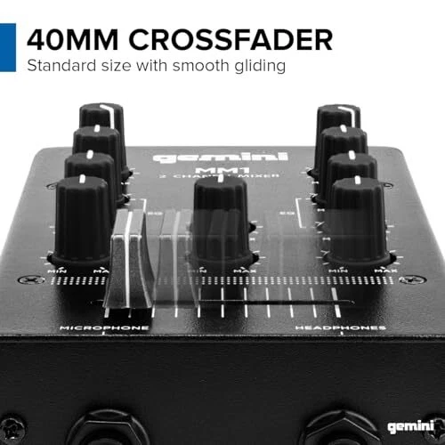Gemini MM1 2 Channel Mini Analog DJ Mixer - Image 2 of 4