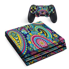 PS4 Pro Console Skins Decal Wrap ONLY - Colorful Paisley Mix