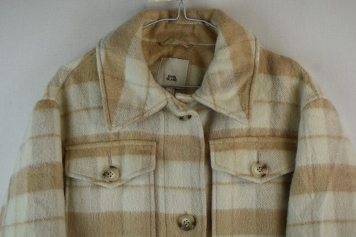 River Island Womans Check Collared long Shirt Overshirt Shacket Size 8 Plaid - Picture 2 of 10