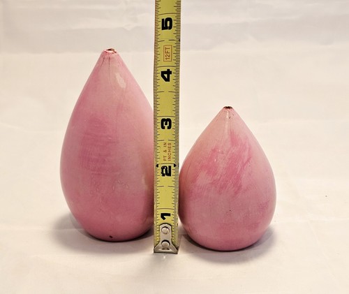 Vintage Vernonware Tickled Pink Salt & Pepper Shaker & Teardrop Pink Wood 2 Sets - Picture 13 of 14