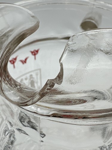 Vntg Amish Glass Pitcher Dutch Rooster Farm Anchor Hocking Ice Lip Bright Colors - Picture 8 of 14