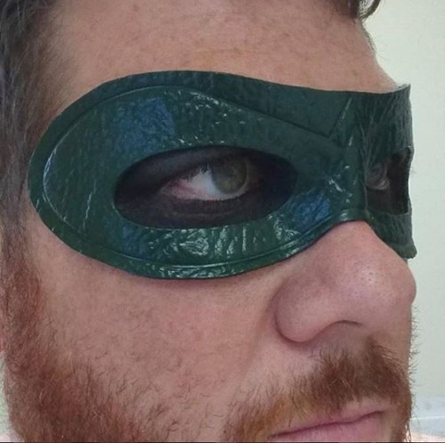 TV's Green Arrow Costume Leather Eye Mask - MOST Authentic - FREE Bonus! - Picture 8 of 11