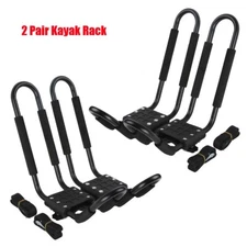 2 Pairs Kayak Roof Rack Carrier Boat Ski Surf Roof Mount Car Cross J-Bar Rack US