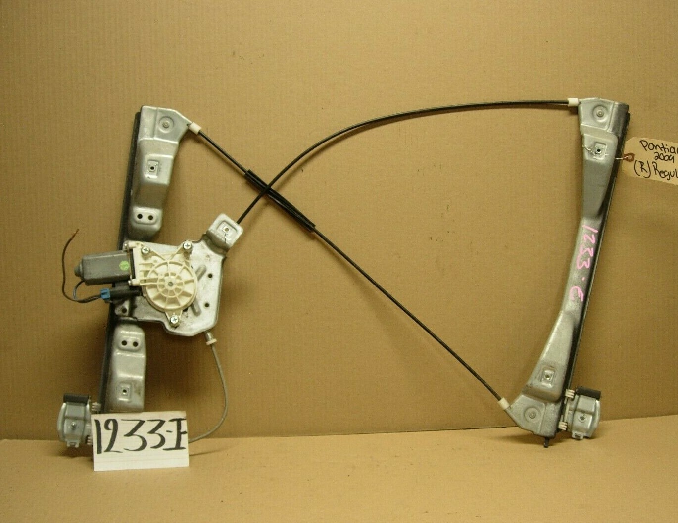 07 08 09 Pontiac G5 Coupe FRONT PASSENGER Window Regulator W/ Motor #1233-E