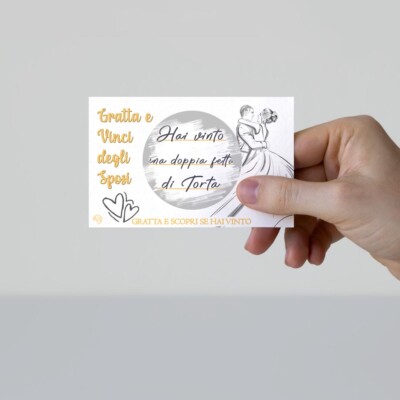 Gratta E Vinci Matrimonio Modello Love - Set 25 O 50 Biglietti Personalizzabili, Lotteria Sposi