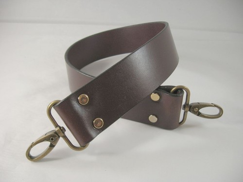 1.5 in. Wide Leather Cross Body Bag Luggage Replacement Strap 4 Colors 8 Widths - Picture 2 of 11