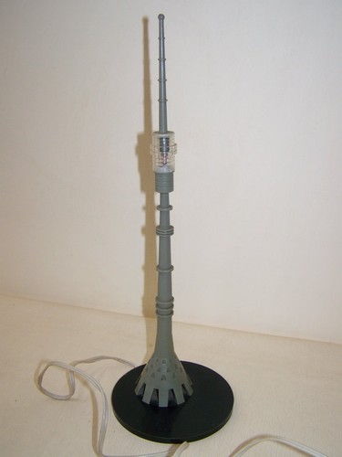 Old Russian TV Tower Table Decor, Model 70er Years Space Age Funkturm