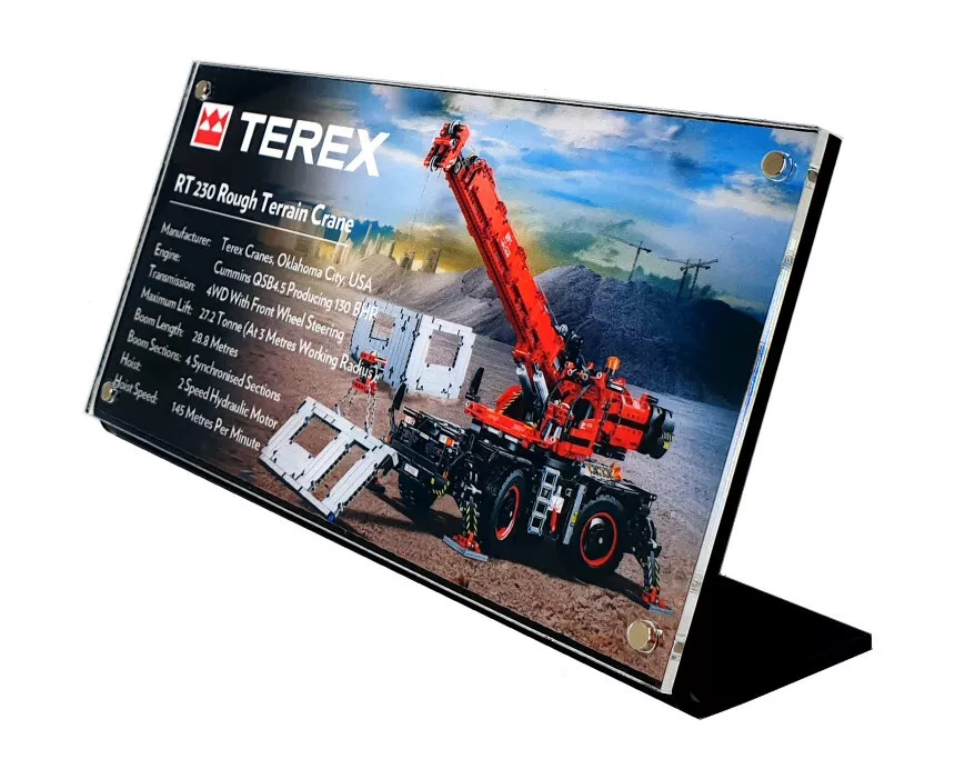 LEGO 42082 Rough Terrain Crane CUSTOM ACRYLIC DISPLAY STAND