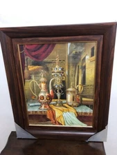 Hand-painted Arabic art painting with precious stones at an excellent price