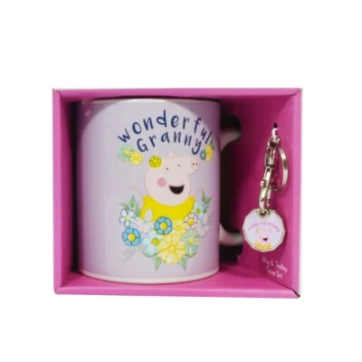 Peppa Pig Wonderful Granny Mug & Trolley Token Keyring Gift Set In A Gift Box