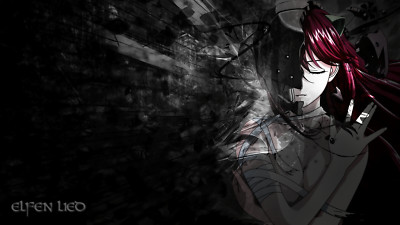 Anime elfen lied nyu girls face redhead long hair  Playmat Game Mat Desk