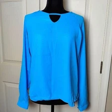 Sky blue double layer blouse with detail on front