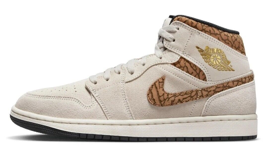 Nike Air Jordan 1 Mid 'Brown Elephant Swoosh' DZ4129-102 Nike Air Jordan 1 Mid 'Brown Elephant Swoosh' DZ4129-102