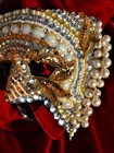  GOLDEN PEARL elaborate handmade rhinestone crystal CHARLES MONIZ mask masque — photo 5