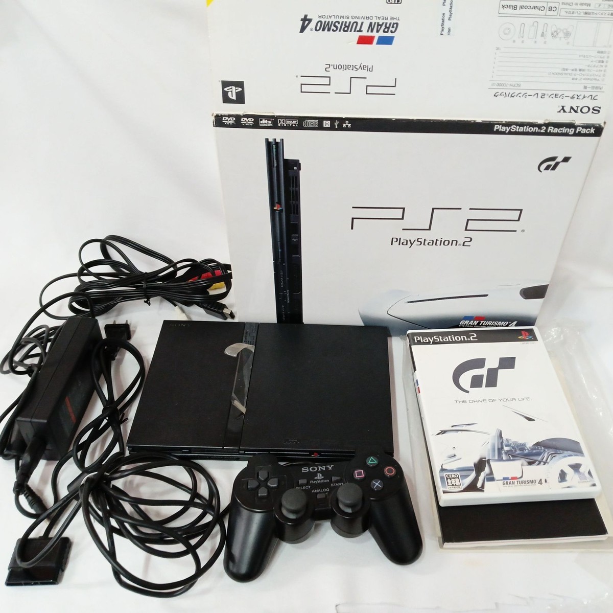 PlayStation - 限定品★プレイステーション2 レーシングパック★本体+グランツーリスモ4 Sony PlayStation 2 Gran Turismo 4 Racing Pack Console PS2