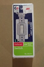 Leviton CS115-2TS Light Almond 15A 277V 1-Pole Toggle AC Quiet Switch 4.06 H in.