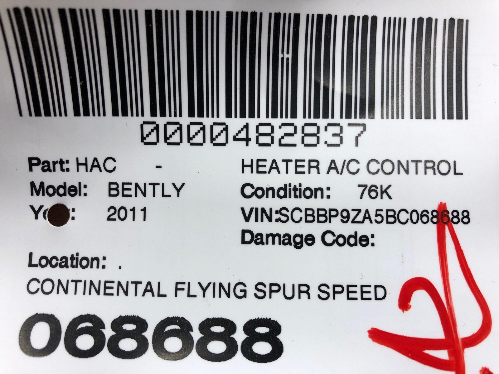 2006-2012 BENTLEY CONTINENTAL OEM REAR CLIMATE CONTROL PANEL 3W5863075 *NOTE*