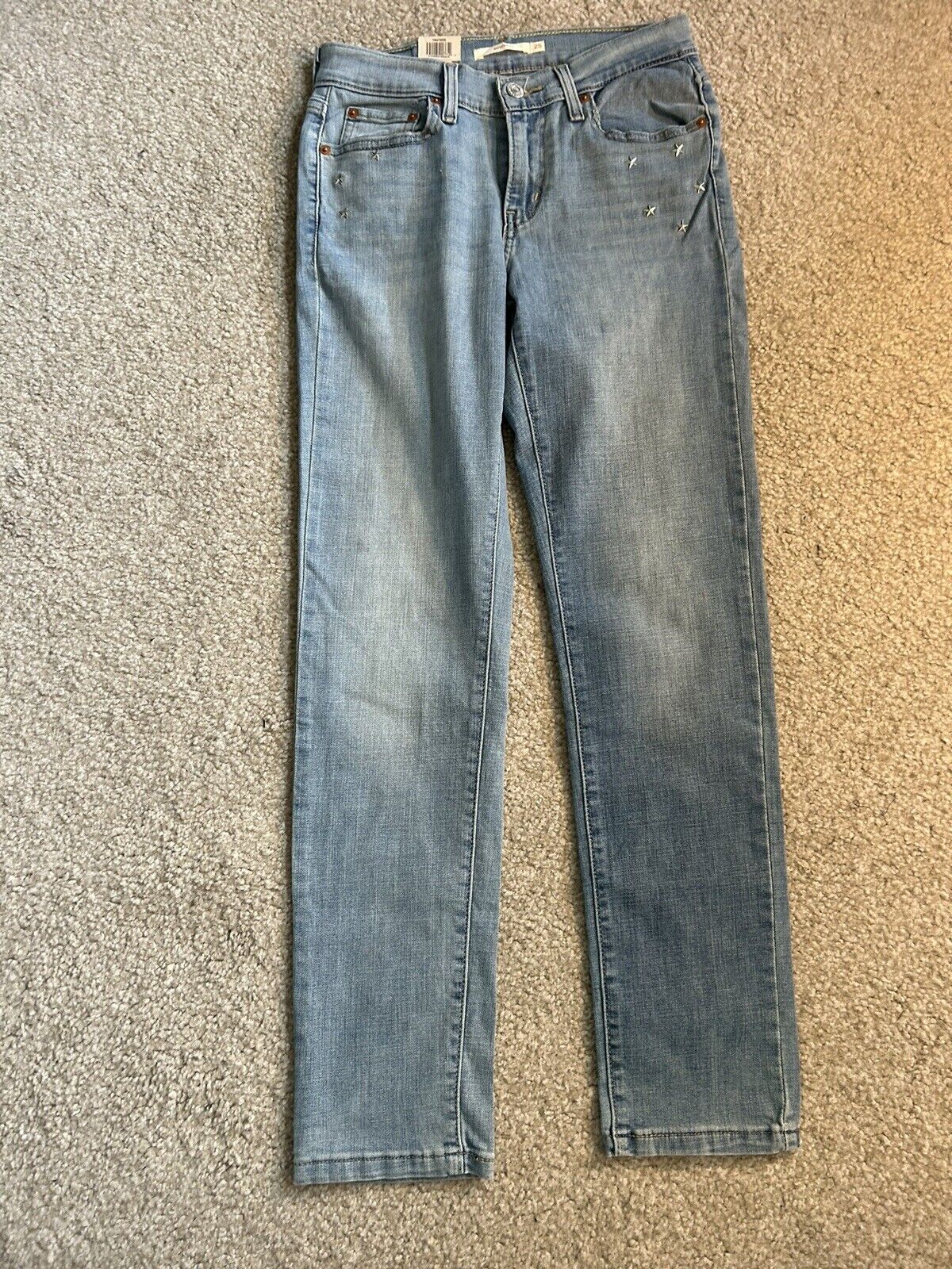 Levis Borrowed from The Boys Woman s Blue Jeans Mid Rise Relaxed ...